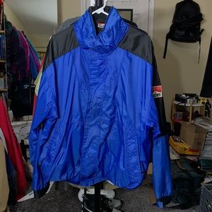 Blue Marlboro Windbreaker with tuck away hood